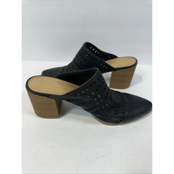 Lauren Conrad Bootie Heels Womens Size 8 Black Slip-On Block Heel Moto Shoes - Picture 5 of 8